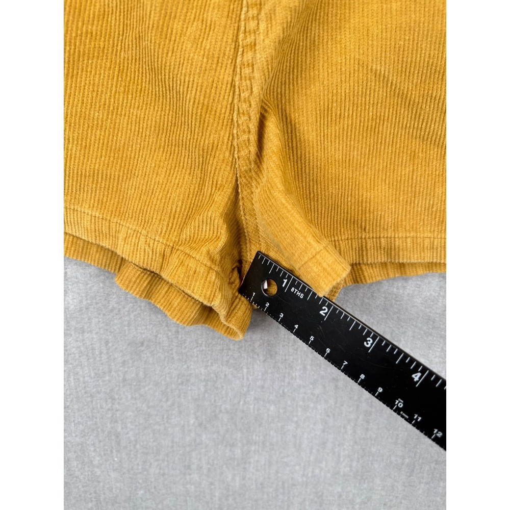 Some Days Lovin Rising Sun Mustard Yellow Corduroy Lace Up Shorts Womens Small - Picture 4 of 9